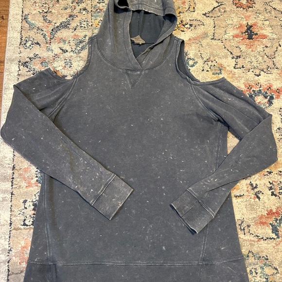 CALIA by Carrie Underwood Gray Cold-Shoulder Hoodie workout wear - Picture 3 of 5